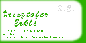 krisztofer erkli business card